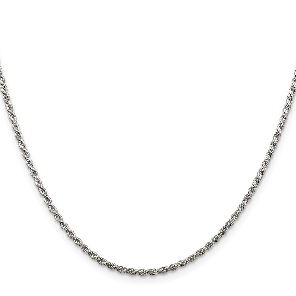 14 Inch Sterling Silver 1.85mm Diamond-Cut Rope Chain Necklace