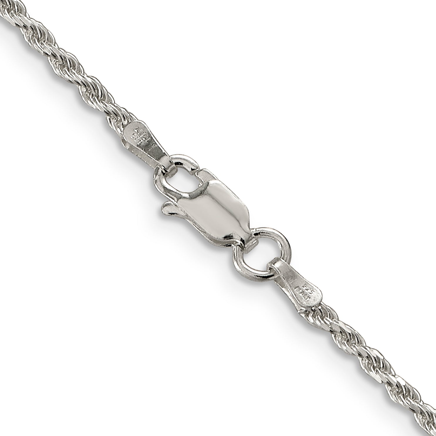 14 Inch Sterling Silver 1.85mm Diamond-Cut Rope Chain
