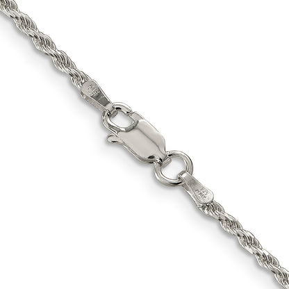 14 Inch Sterling Silver 1.85mm Diamond-Cut Rope Chain