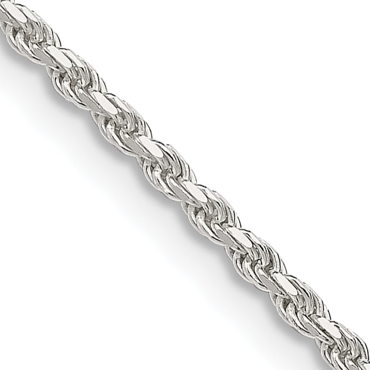 14 Inch Sterling Silver 1.85mm Diamond-Cut Rope Chain