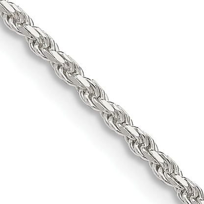 14 Inch Sterling Silver 1.85mm Diamond-Cut Rope Chain