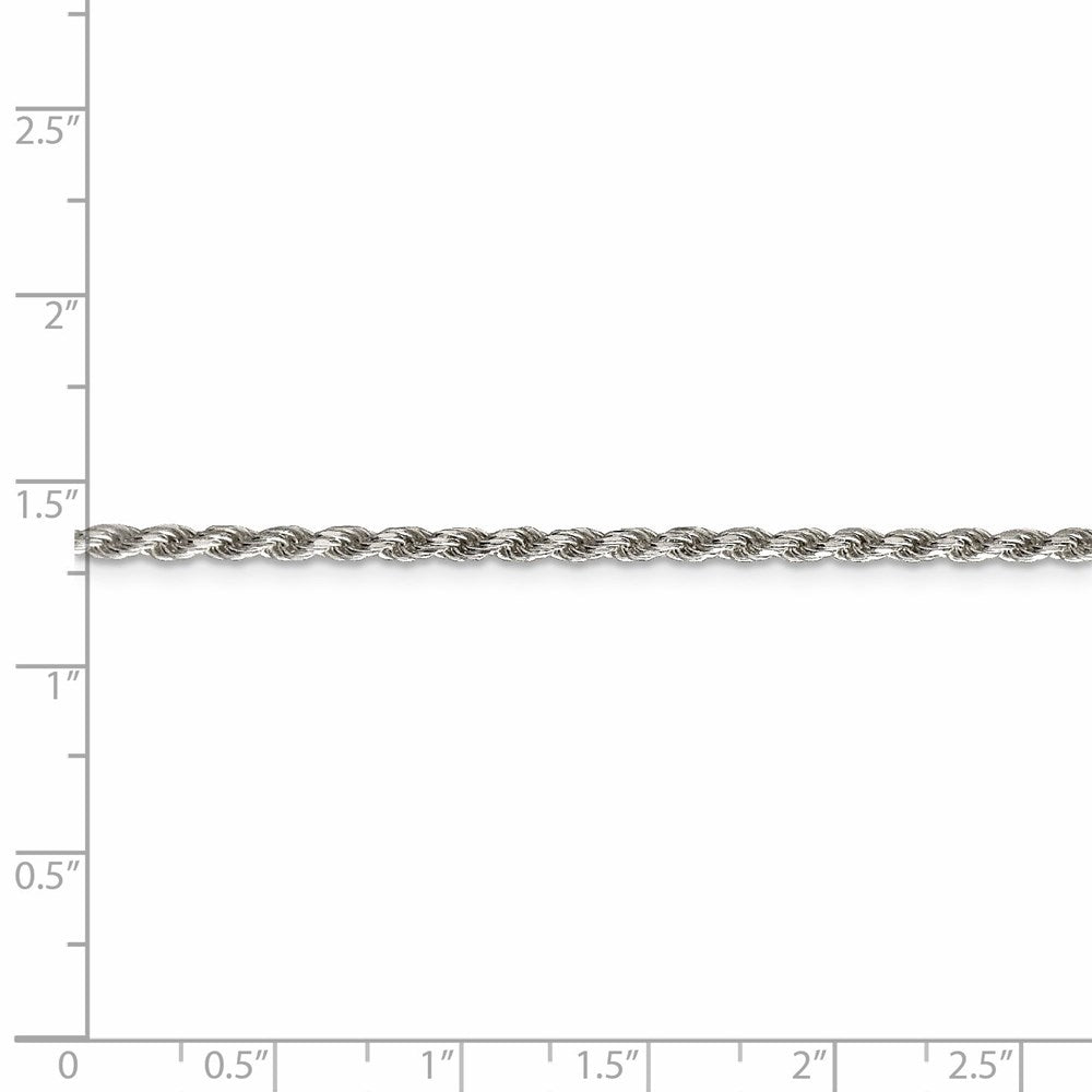 42 Inch Sterling Silver 2.25mm Diamond-Cut Rope Chain Necklace