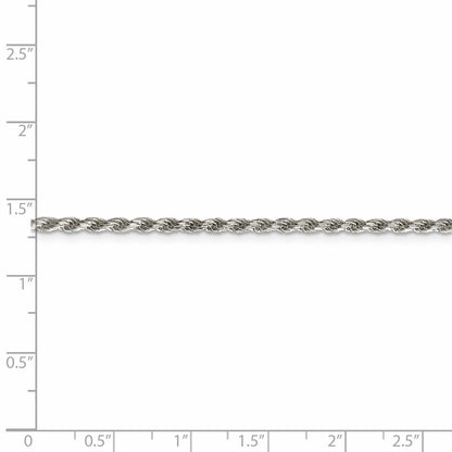 42 Inch Sterling Silver 2.25mm Diamond-Cut Rope Chain Necklace