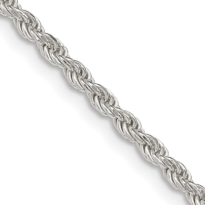 18 Inch Sterling Silver 2.25mm Diamond-Cut Rope Chain Necklace