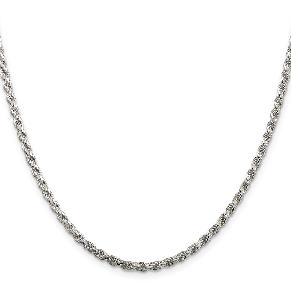 42 Inch Sterling Silver 2.75mm Diamond-Cut Rope Chain Necklace