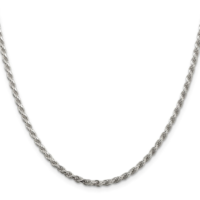 22 Inch Sterling Silver 2.75mm Diamond-Cut Rope Chain W/4In Ext.