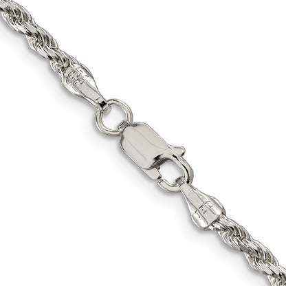 42 Inch Sterling Silver 2.75mm Diamond-Cut Rope Chain Necklace