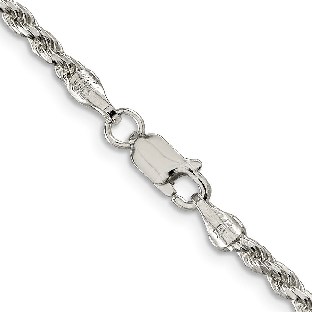 42 Inch Sterling Silver 2.75mm Diamond-Cut Rope Chain Necklace