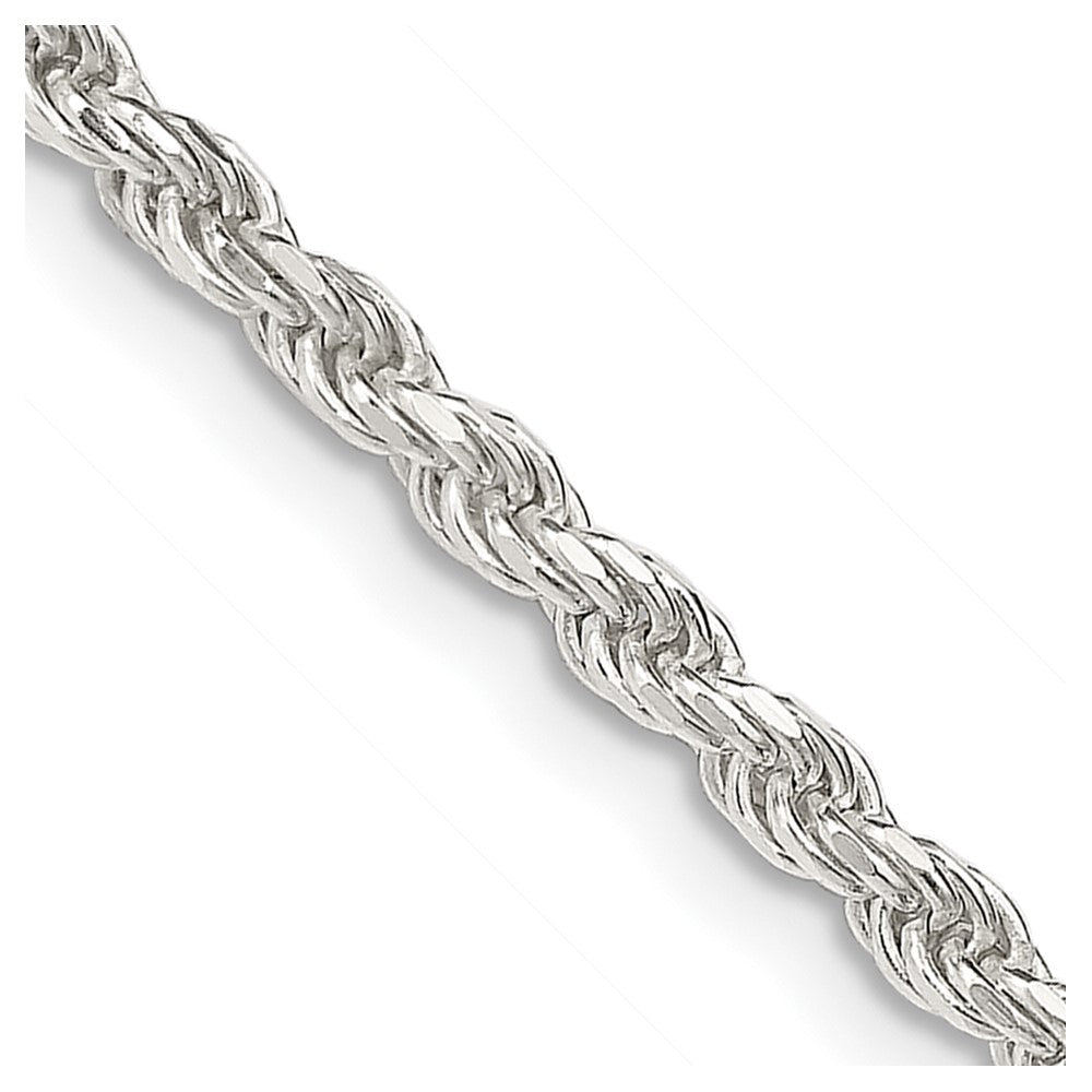 42 Inch Sterling Silver 2.75mm Diamond-Cut Rope Chain Necklace