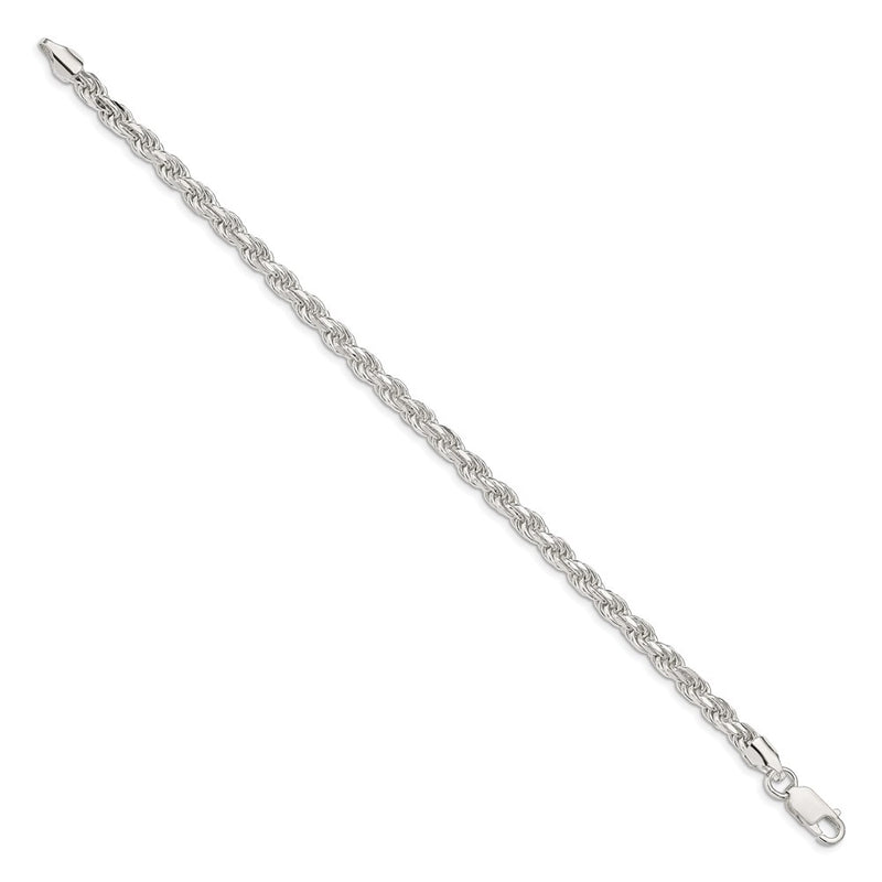 7 Inch Sterling Silver 4.6mm Diamond-cut Rope Chain Bracelet
