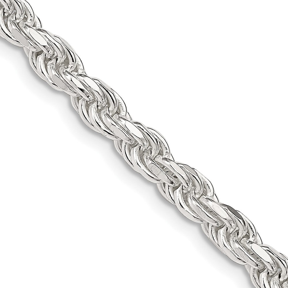36 Inch Sterling Silver 4.6mm Diamond-Cut Rope Chain Necklace