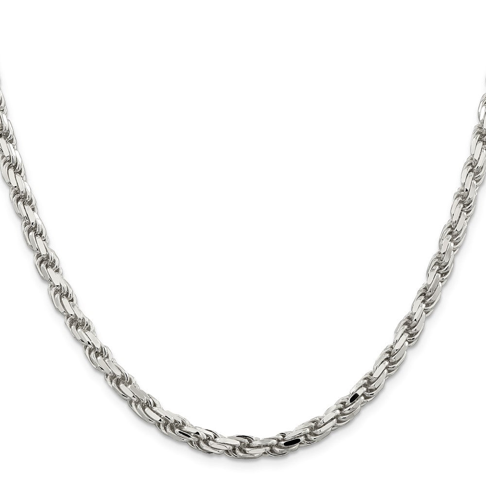 20 Inch Sterling Silver 5.75mm Diamond-Cut Rope Chain Necklace
