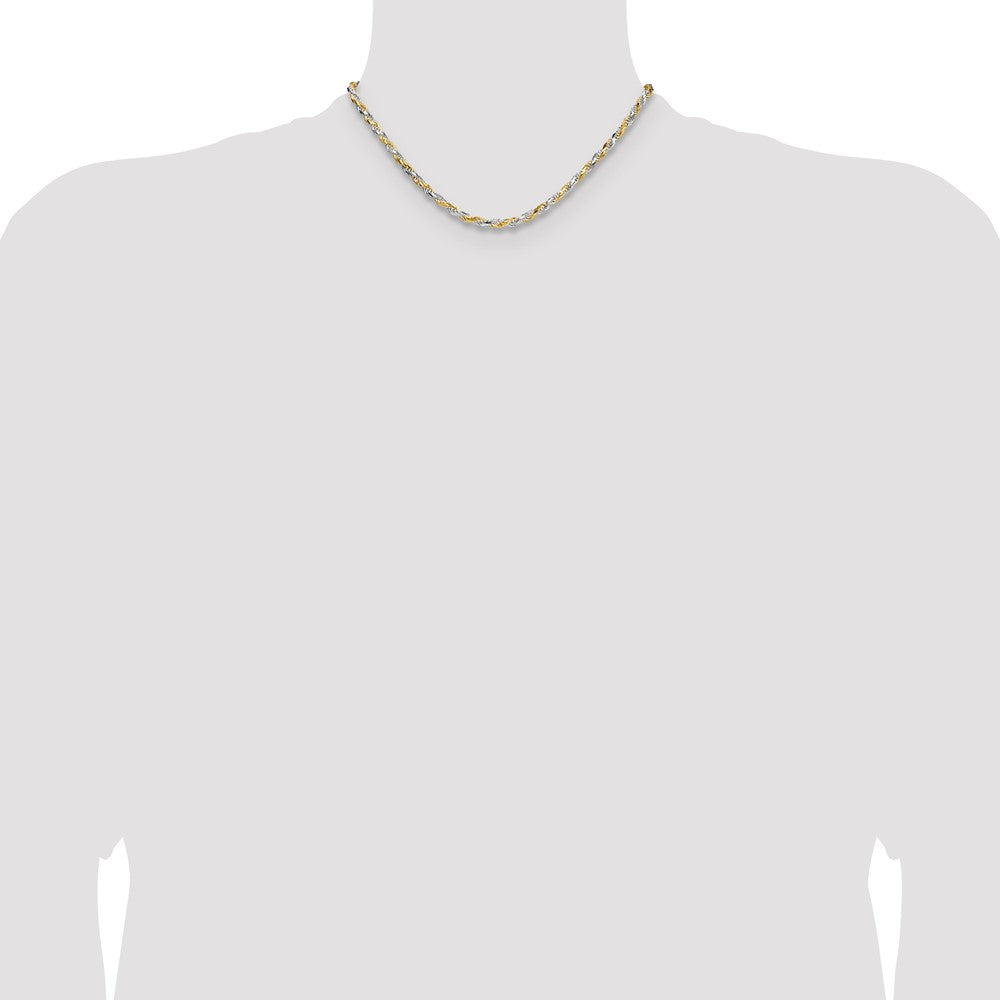 Sterling Silver and Vermeil 3.5mm Diamond-Cut Rope Chain