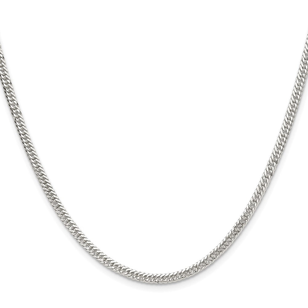 Sterling Silver Polished 3.0mm Double Diamond-Cut Curb Chain