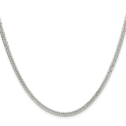 Sterling Silver Polished 3.0mm Double Diamond-Cut Curb Chain