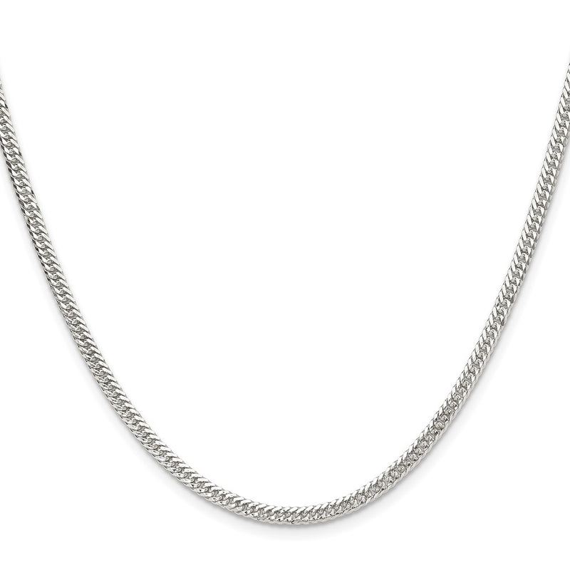 Sterling Silver Polished 3.0mm Double Diamond-Cut Curb Chain