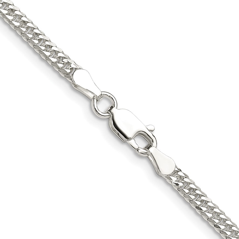 Sterling Silver Polished 3.0mm Double Diamond-Cut Curb Chain