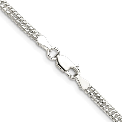 Sterling Silver Polished 3.0mm Double Diamond-Cut Curb Chain