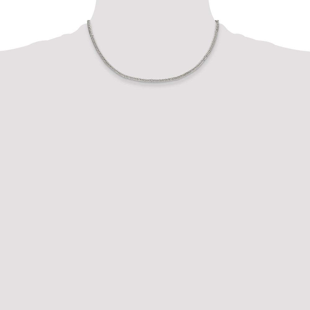 Sterling Silver Polished 3.0mm Double Diamond-Cut Curb Chain