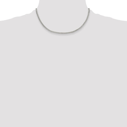 Sterling Silver Polished 3.0mm Double Diamond-Cut Curb Chain