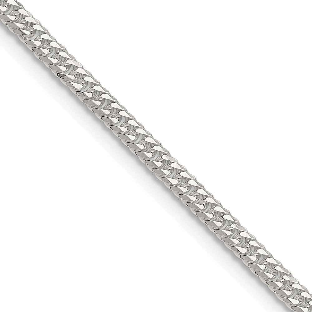 Sterling Silver Polished 3.0mm Double Diamond-Cut Curb Chain
