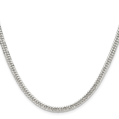 Sterling Silver Polished 3.9mm Double Diamond-Cut Curb Chain