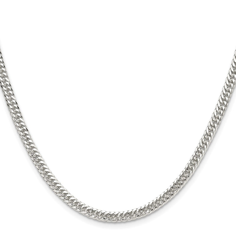 Sterling Silver Polished 3.9mm Double Diamond-Cut Curb Chain