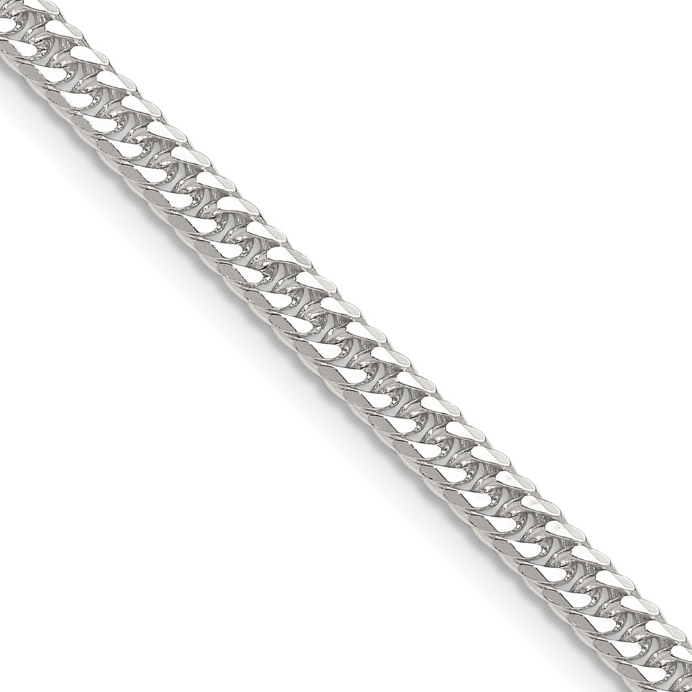 Sterling Silver Polished 3.9mm Double Diamond-Cut Curb Chain