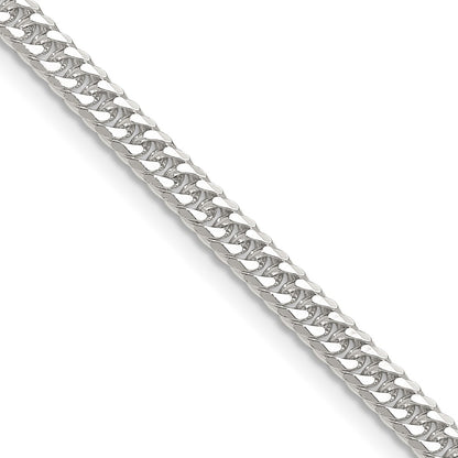 Sterling Silver Polished 3.9mm Double Diamond-Cut Curb Chain
