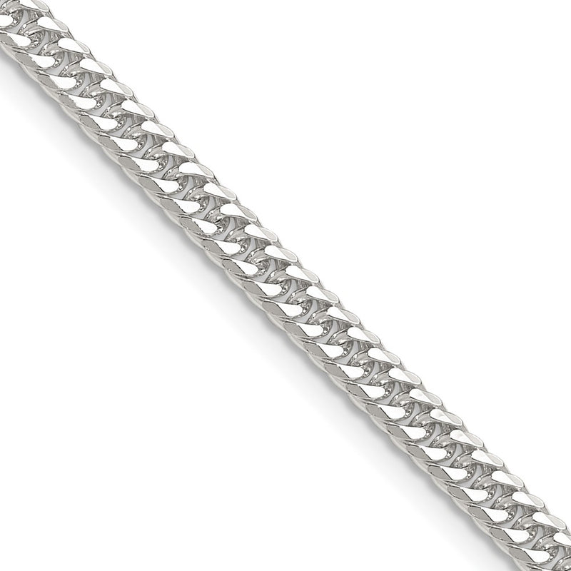 Sterling Silver Polished 3.9mm Double Diamond-Cut Curb Chain