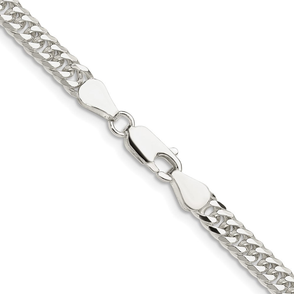 Sterling Silver Polished 4.8mm Double Diamond-Cut Curb Chain