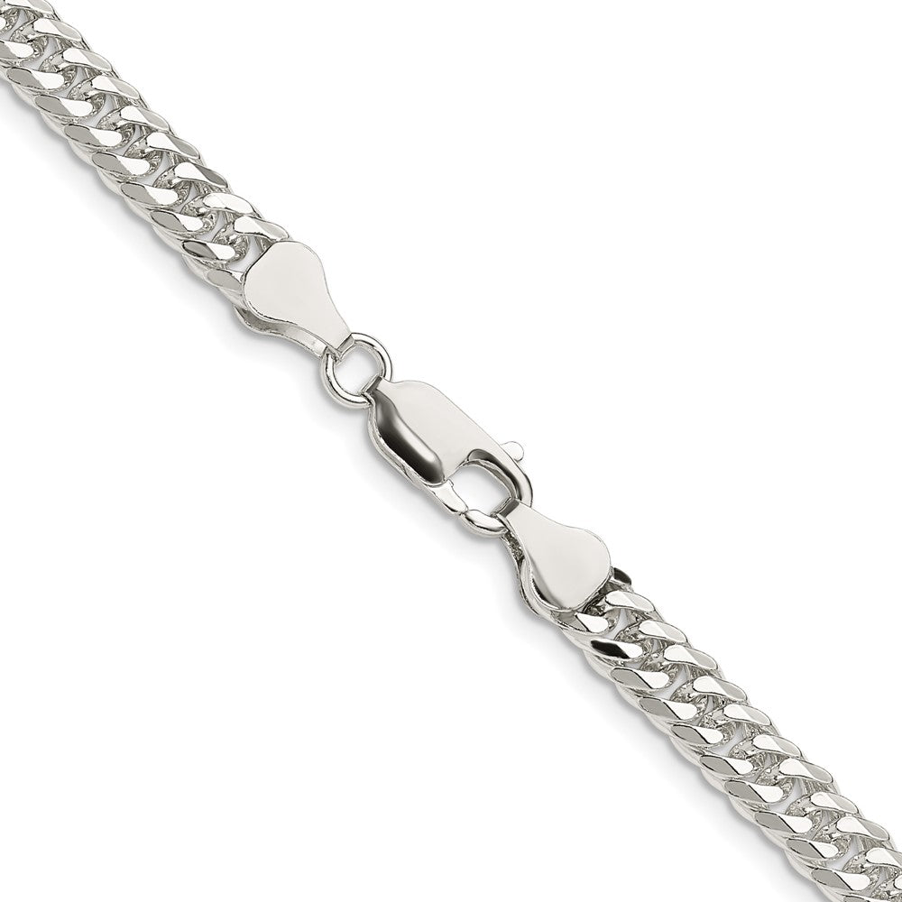 Sterling Silver Polished 5.7mm Double Diamond-Cut Curb Chain