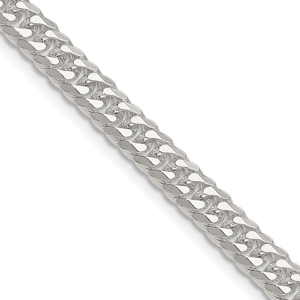 Sterling Silver Polished 5.7mm Double Diamond-Cut Curb Chain
