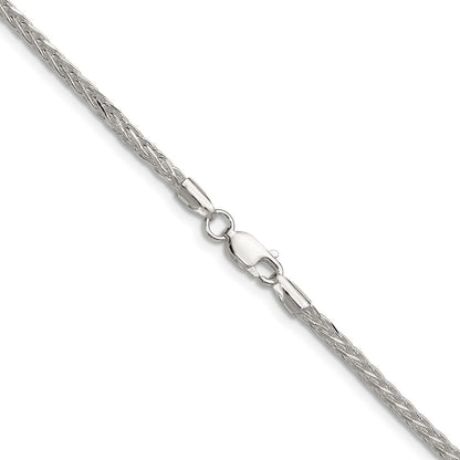 Sterling Silver 2.5mm 8 Sided D/c Double Spiga Chain
