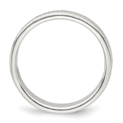 Sterling Silver 4mm Flat With Rope Edge Size 12 Band