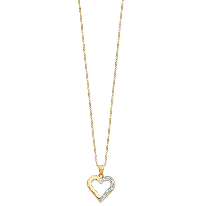 Sterling Silver Diamond Fascination Mystique 18K Gold-Plated Heart 18 Inch Necklace