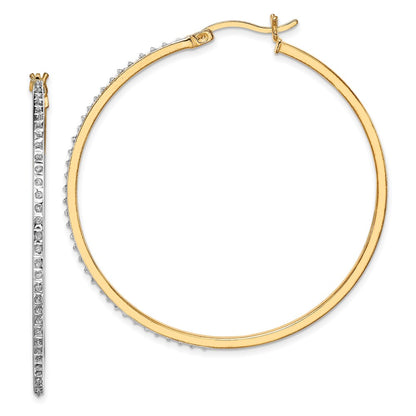 Sterling Silver Diamond Fascination Mystique 18K Gold-Plated Round Hoop Earrings