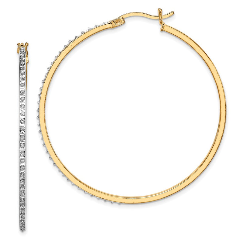 Sterling Silver Diamond Fascination Mystique 18K Gold-Plated Round Hoop Earrings