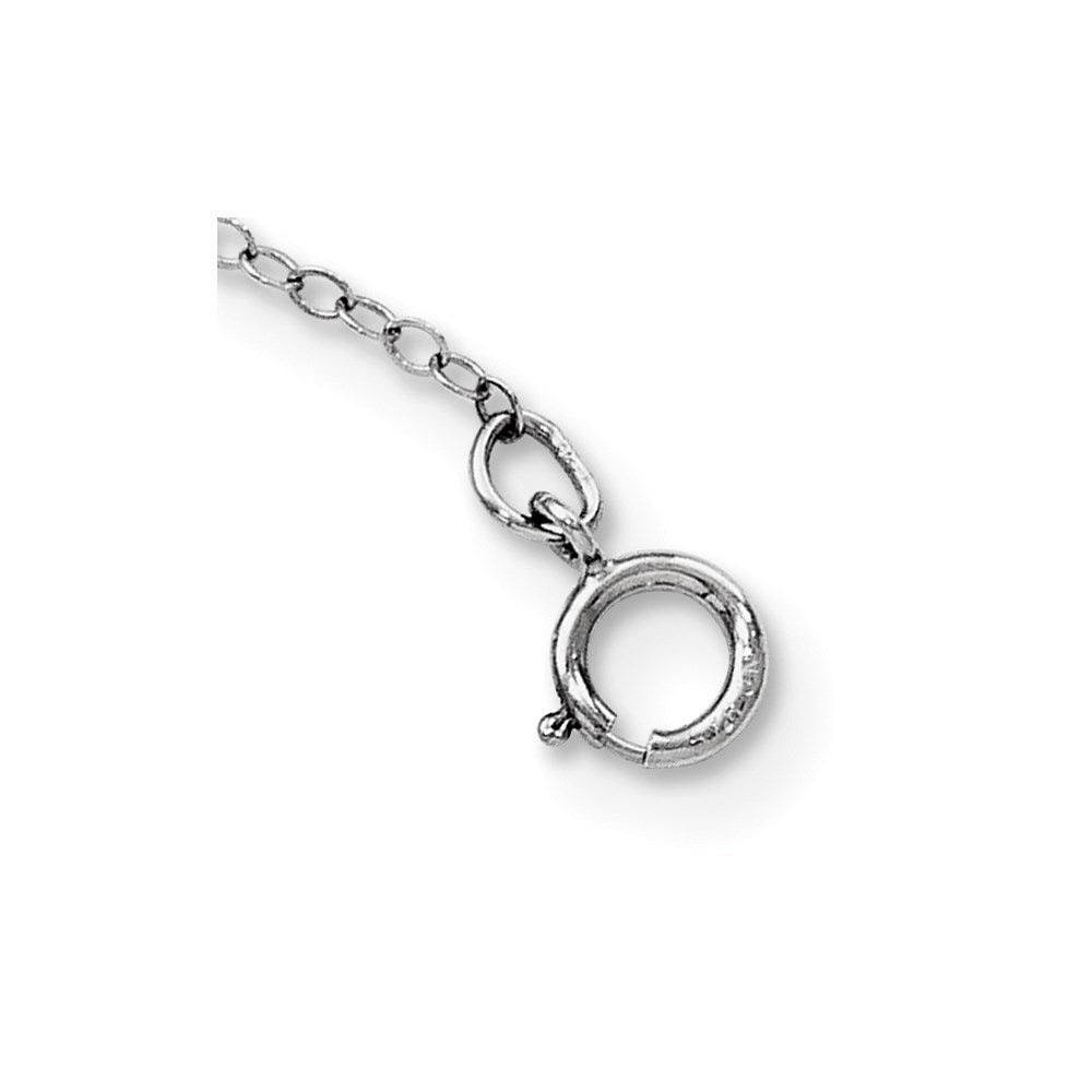 Sterling Silver Diamond Fascination Mystique Platinum-Plated And Sapphire Cross 18 Inch Necklace