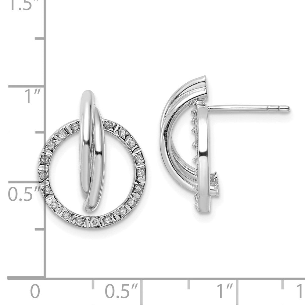 Sterling Silver Diamond Fascination Mystique Platinum-Plated Post Earrings