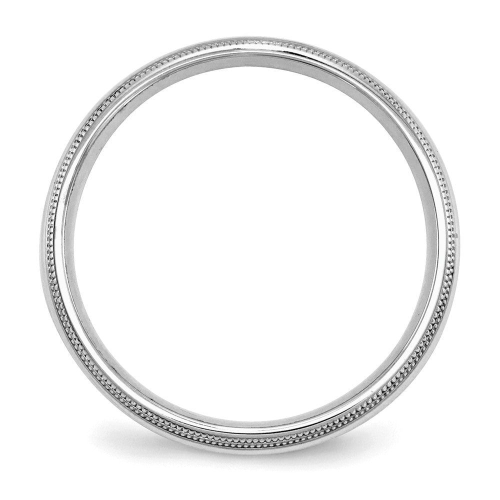 Sterling Silver Rhodium Plated 5mm Comfort Fit Double Milgrain Band