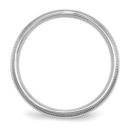 Sterling Silver Rhodium Plated 5mm Comfort Fit Double Milgrain Band