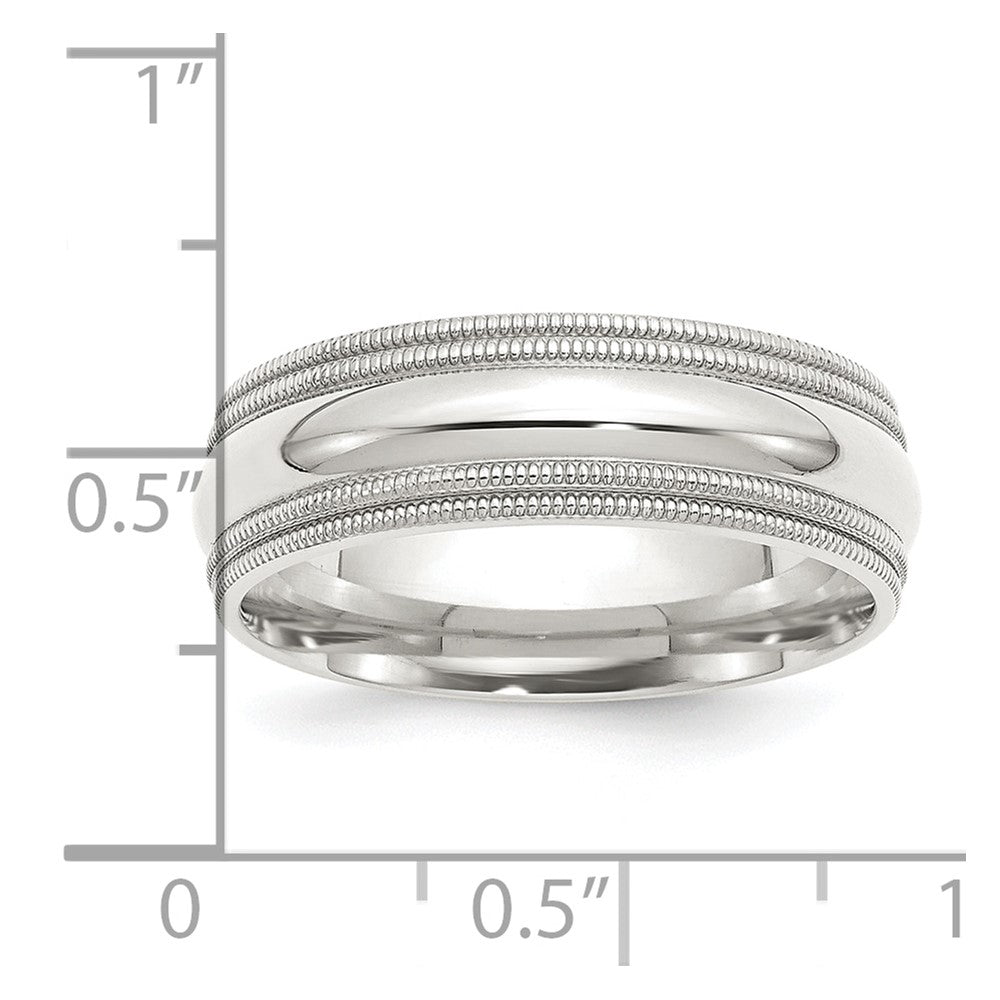 Sterling Silver 7mm Comfort Fit Double Milgrain Size 11.5 Band
