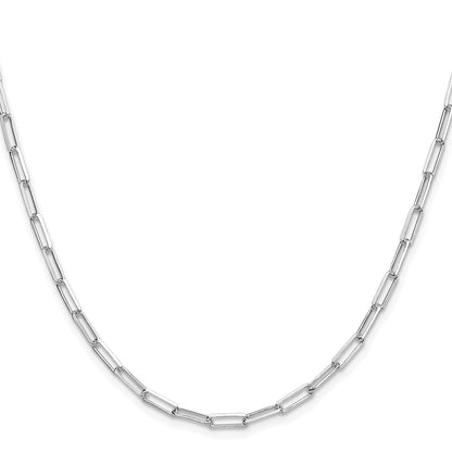 Sterling Silver Rhodium-Plated 3.1mm D/c Paperclip Chain