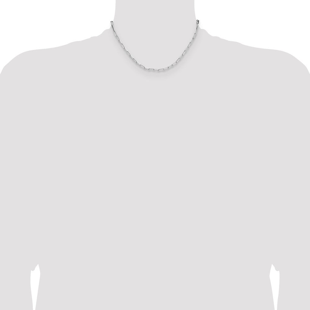 Sterling Silver Rhodium-Plated 3.1mm D/c Paperclip Chain
