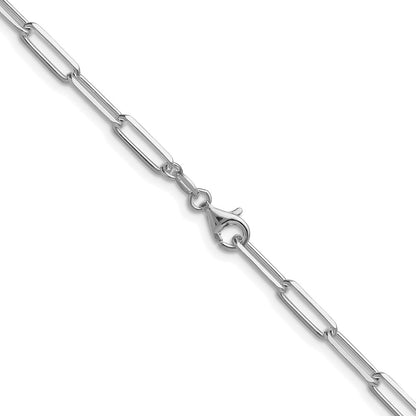Sterling Silver Rhodium-Plated 3.5mm D/c Paperclip Chain