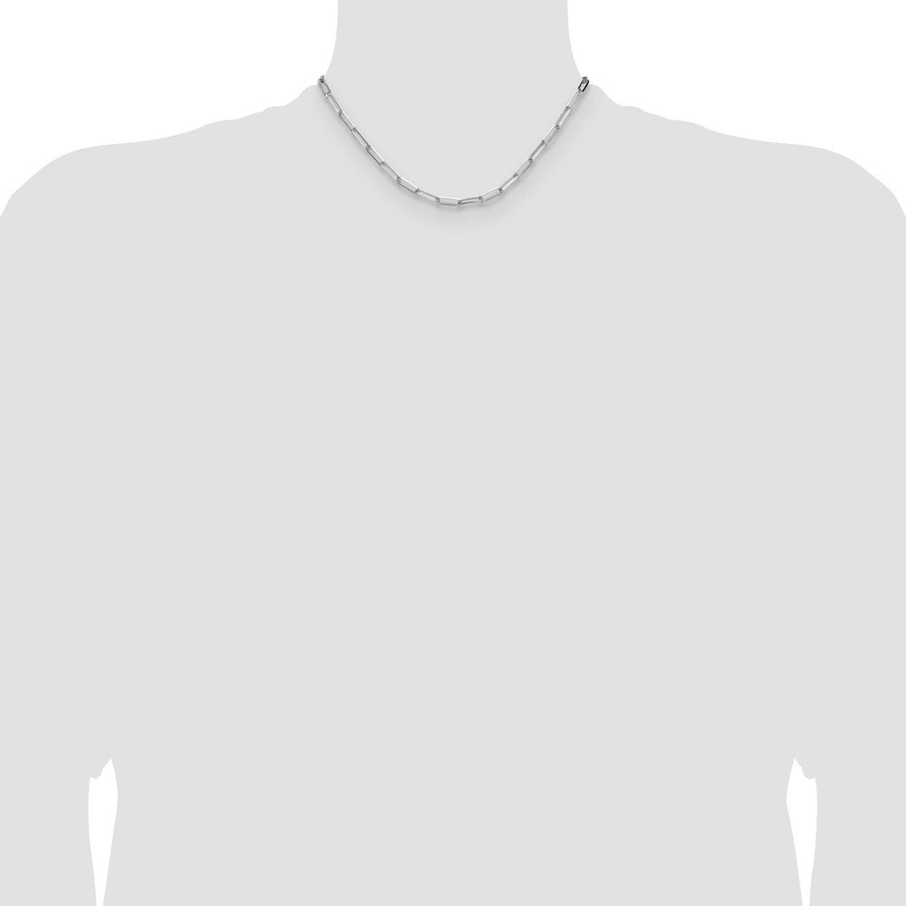 Sterling Silver Rhodium-Plated 3.5mm D/c Paperclip Chain