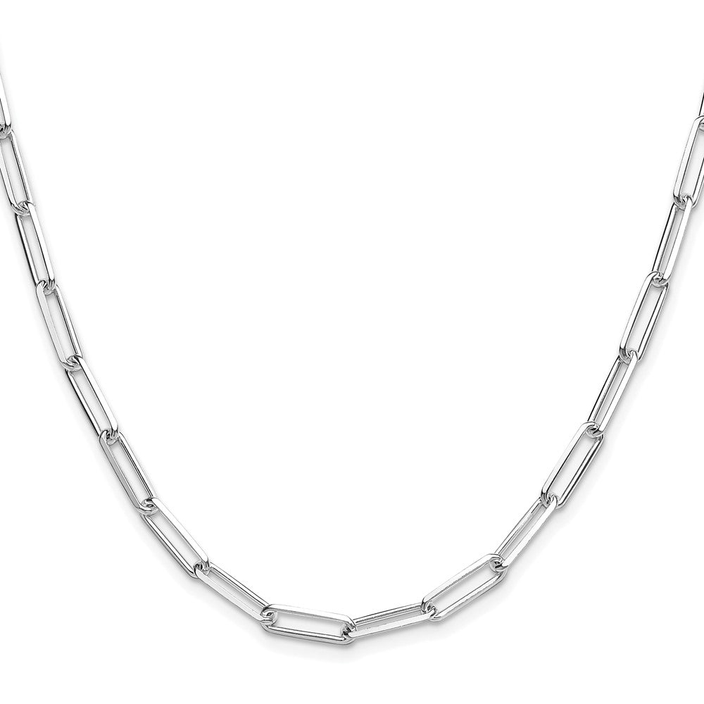 Sterling Silver Rhodium-Plated 4.4mm D/c Paperclip Chain