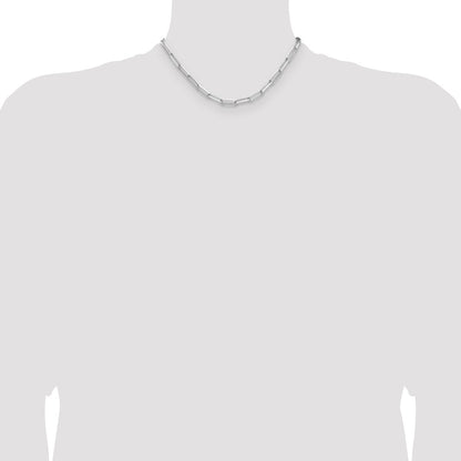 Sterling Silver Rhodium-Plated 4.4mm D/c Paperclip Chain
