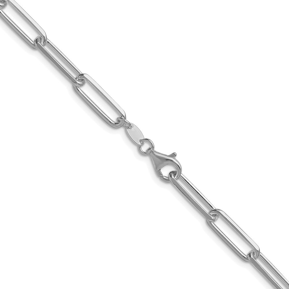 Sterling Silver Rhodium-Plated 5.5mm D/c Paperclip Chain